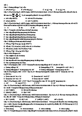 Bài tập Hình học 11 chương 2 (Đề 2)